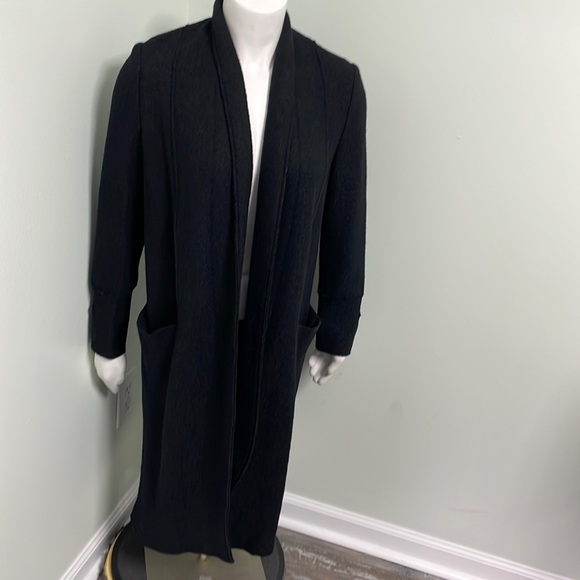 Zara black wool full length jacket